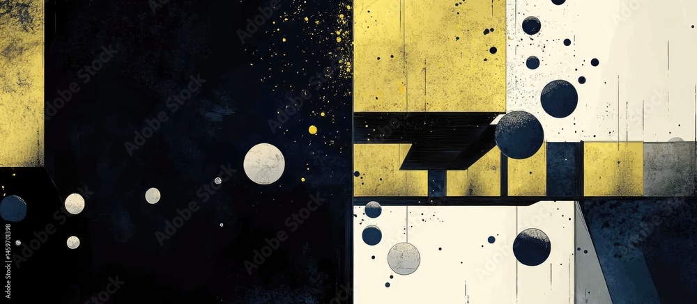 Abstract Geometric Composition with Floating Circles