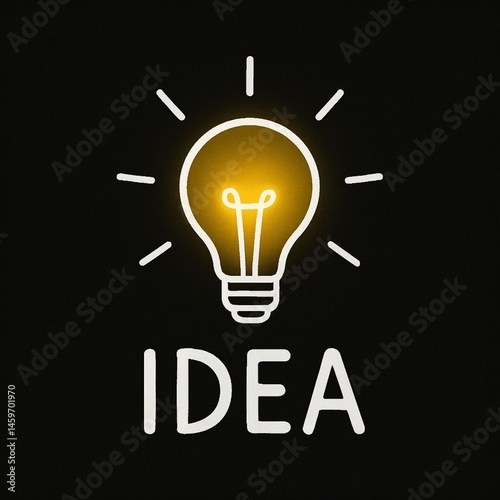 Idea concept on black background