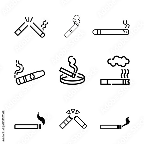 Cigarette icon vector set. Cigar illustration sign collection. smoke symbol. Smoking area