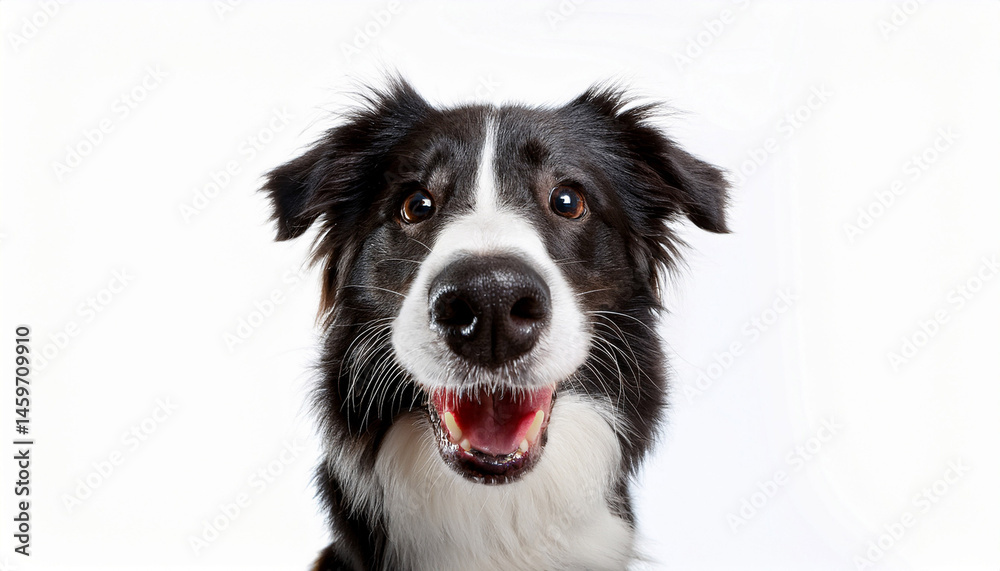 Fototapeta premium happy border collie isolated on white