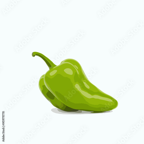 fresh green pepper on a white background