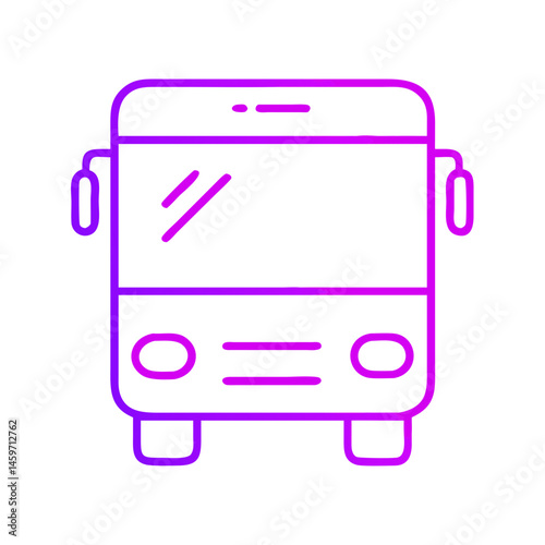 bus gradient outline vector illustration

