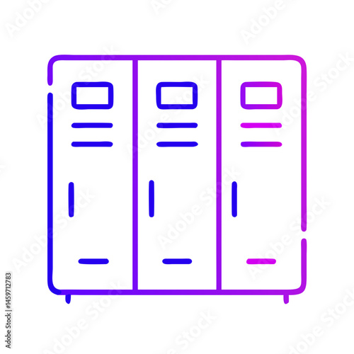 lockers gradient outline isolated vector illustration 
