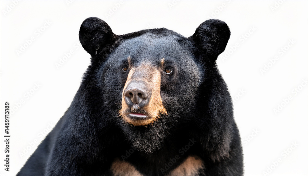 Fototapeta premium asiatic black bear isolated on white background