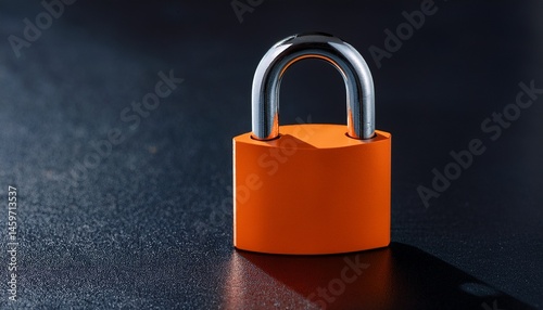 vibrant orange padlocks on a dark surface study in security and contrast photo