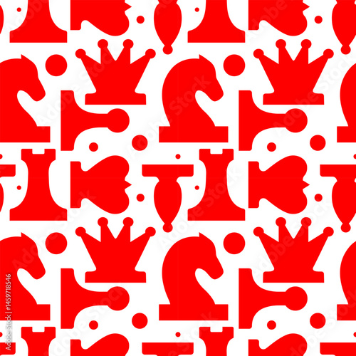 Obraz na płótnie seamless pattern with stylized pieces king, queen, officer, bishop, knight, pawn, rook, vector drawing w salonie