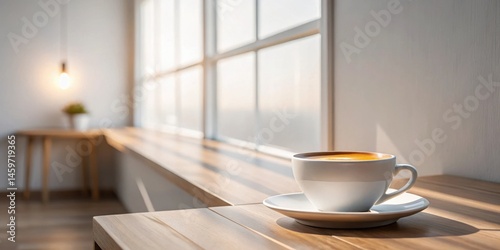 Wallpaper Mural Aromatic Coffee in Sunlit Room on Wooden Table by Window Torontodigital.ca