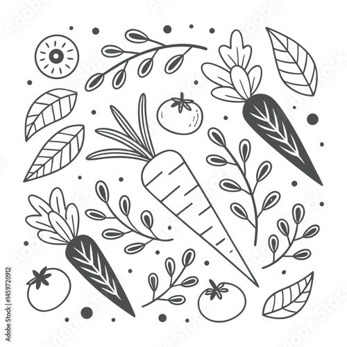 Organic Vegetable Collection Seamless Background Vector