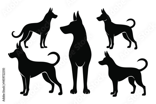 Minimalist Dog Silhouette Pack – Labrador, Boxer, and More