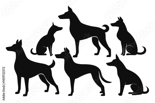 Minimalist Dog Silhouette Pack – Labrador, Boxer, and More