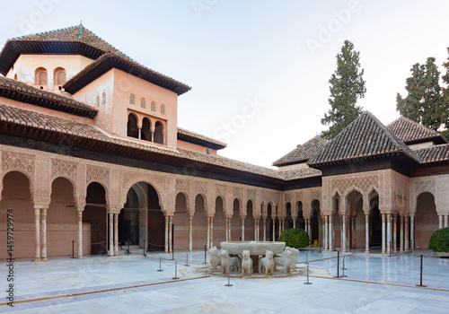 Court of Lions in Nasrid palace of Alhambra, Granada, Spain