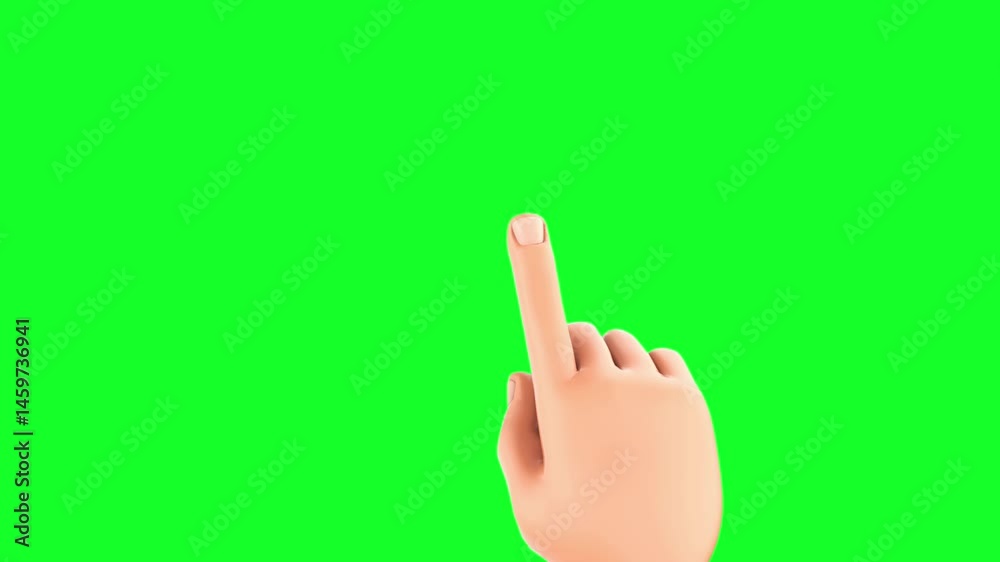 Hand touching screen on Green Screen - Touch Screen Interaction
