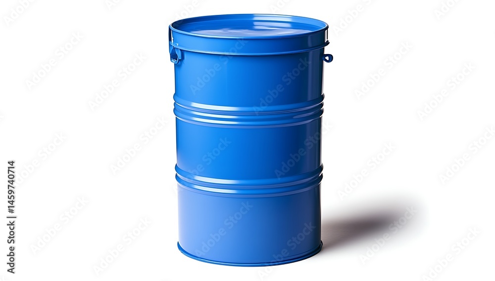 Blue plastic drum isolated on a white background Blue plastic drum isolated on a white background