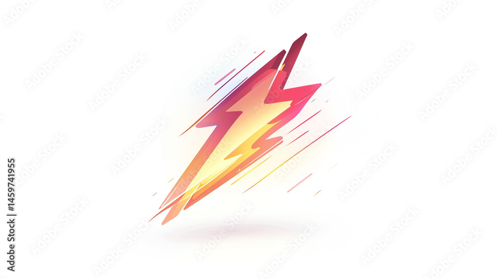 Naklejka premium Dynamic lightning bolt icon with vibrant colors.