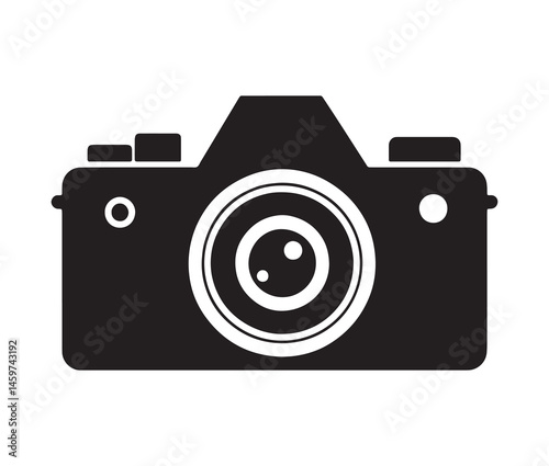 Stylish camera silhouettes collection. Black and white camera vectors.