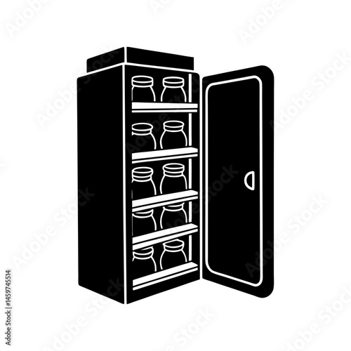Magnetic spice rack integrated into the fridge door silhouette
