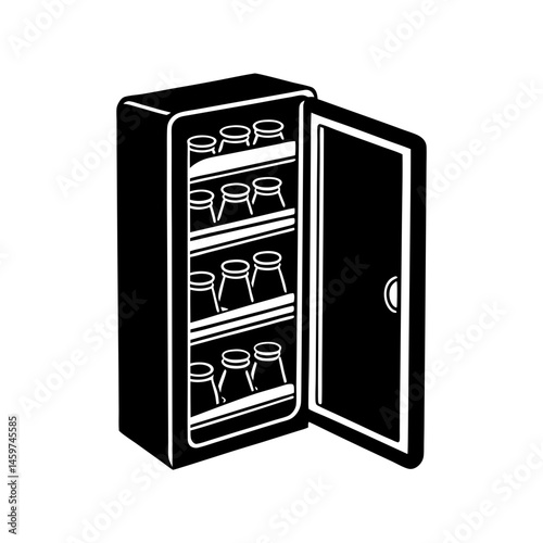 Magnetic spice rack integrated into the fridge door silhouette