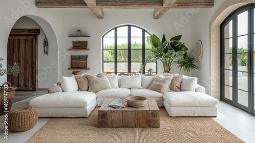 Rustic modern living area with comfortable seating