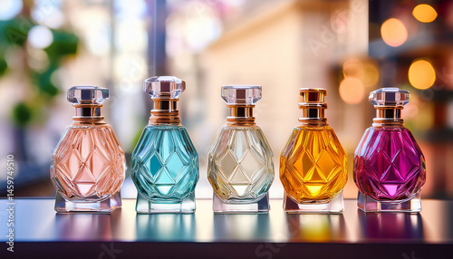 colorful glass perfume bottles