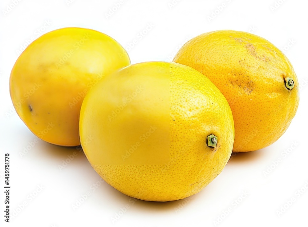 Three Lemons on White Background Three Lemons on White Background