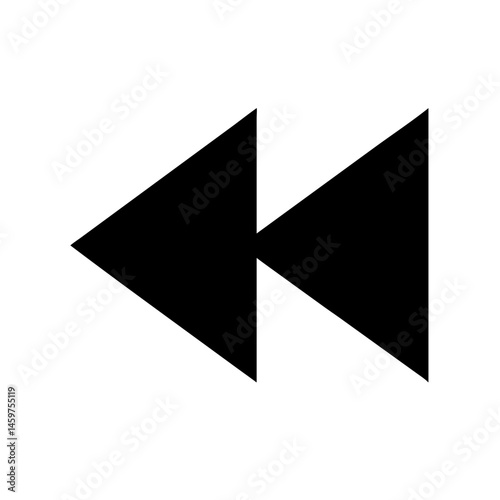 Rewind icon vector illustration for media and video controls