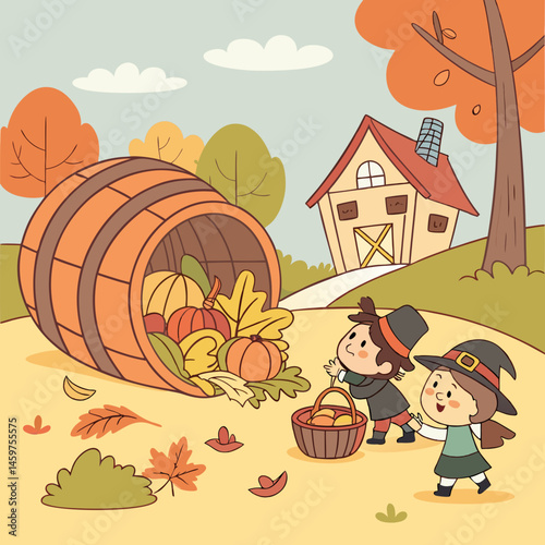 Thanksgiving Harvest Festival Vector Set
