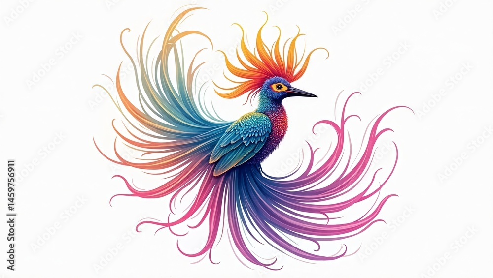 Obraz premium peacock feather vector illustration