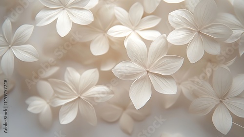 Luxurious embossed white flowers in bloom high resolution picture