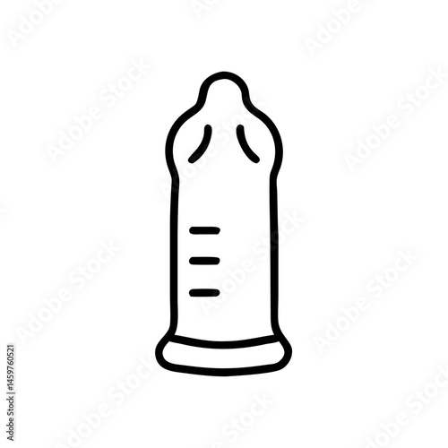Condom Icon Outline Design on White Background  