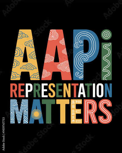 AAPI Representation Matters Cultural Pattern T-Shirt Design