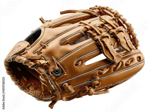 A baseball mitt in a ready ...