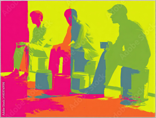 A colorful image of players...