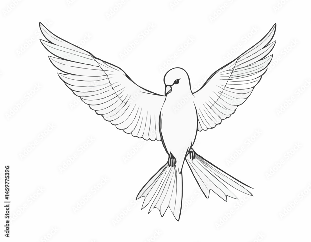 Continuous Line Drawing of a Bird in Flight, Simple and Modern Design for Logos, Tattoos, and Nature-Themed Projects. Continuous Line Drawing of a Bird in Flight, Simple and Modern Design for Logos, Tattoos, and Nature-Themed Projects.