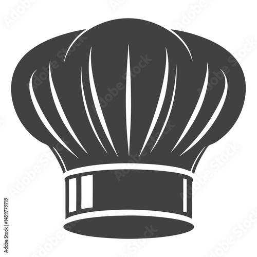 Classic Monochrome Chef Hat Silhouette on White Background
