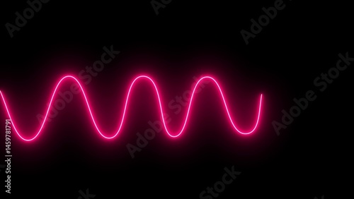 Glowing neon line waves icon 