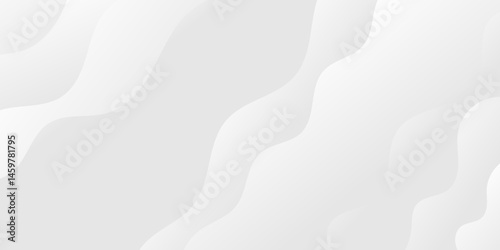 Gray White Abstract Paper Wavy Lines Background Texture Image Design with Smooth Curves. 
