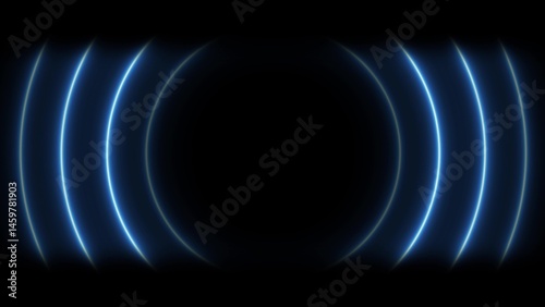 neon line radio wave icon