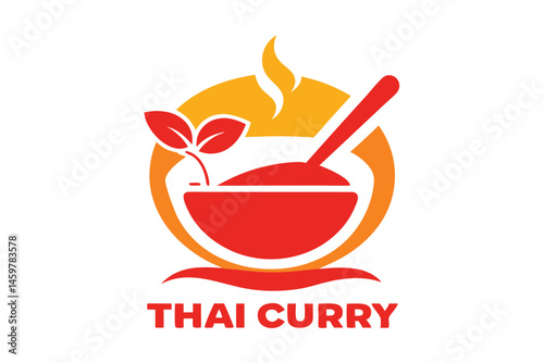 Thai Curry Log Isolated on White Background for Stock Photography

