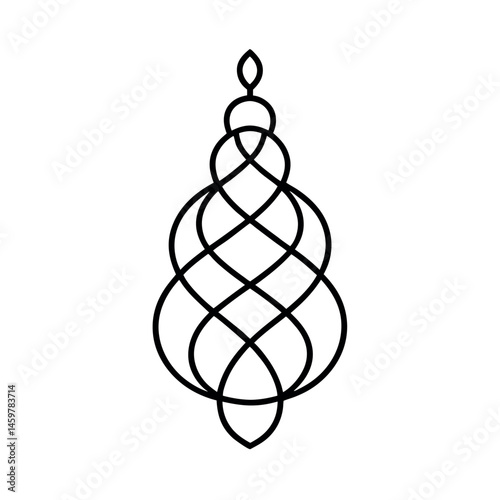 Twisted Wire Decoration Vector Line Art Sketch