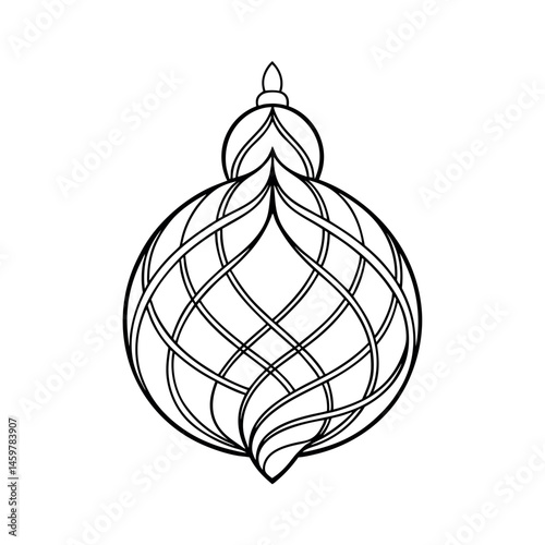 Wire Ornament Twisted Line Art Vector Outline