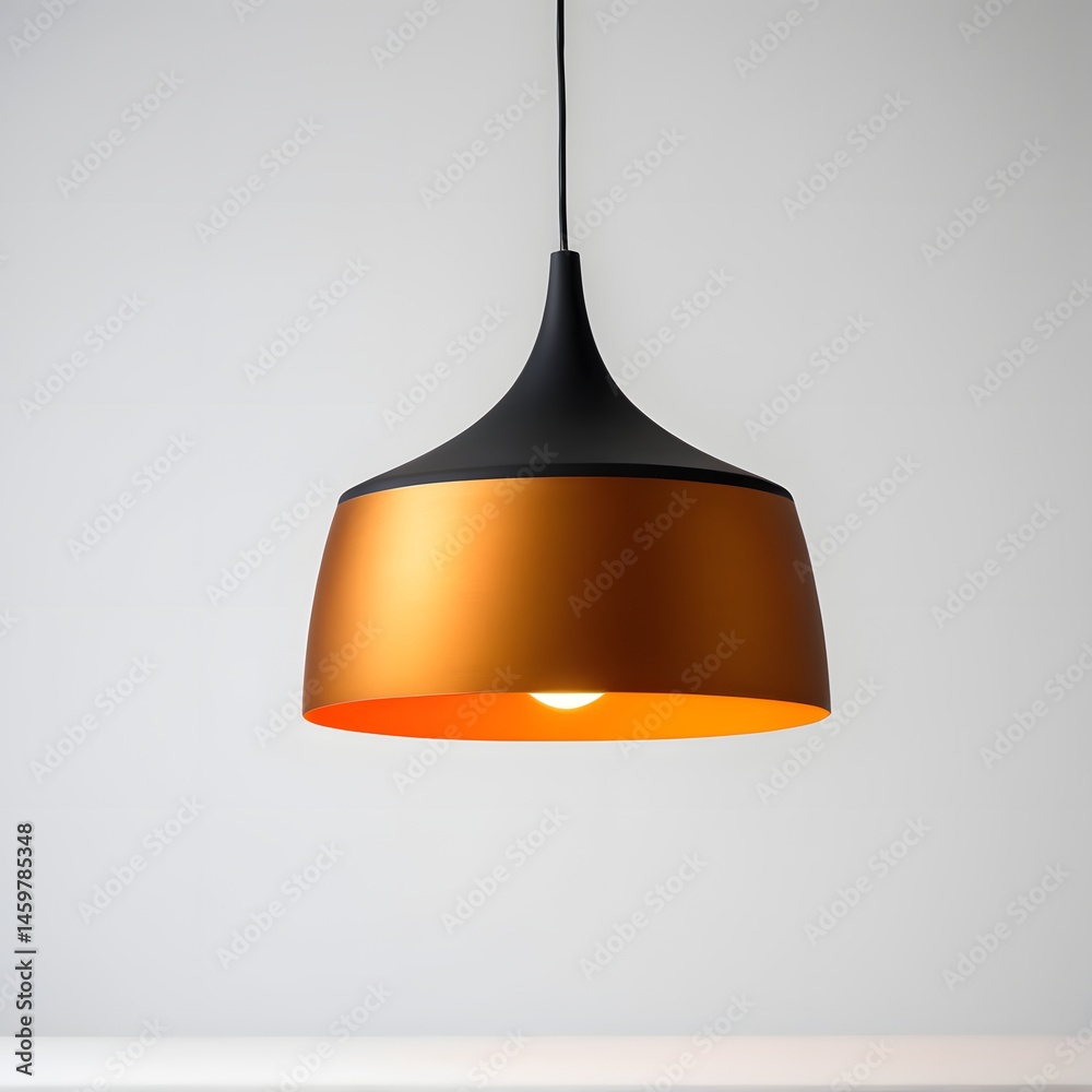 Fototapeta premium Modern Pendant Lamp with Black and Gold Finish for Home Decor
