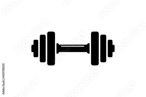 Black silhouette of a dumbbell
