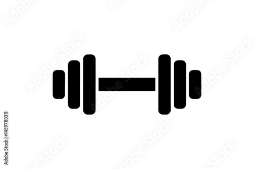 Black silhouette of a dumbbell
