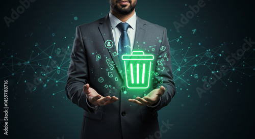 Data deletion management system for business data security and information governance compliance online tool