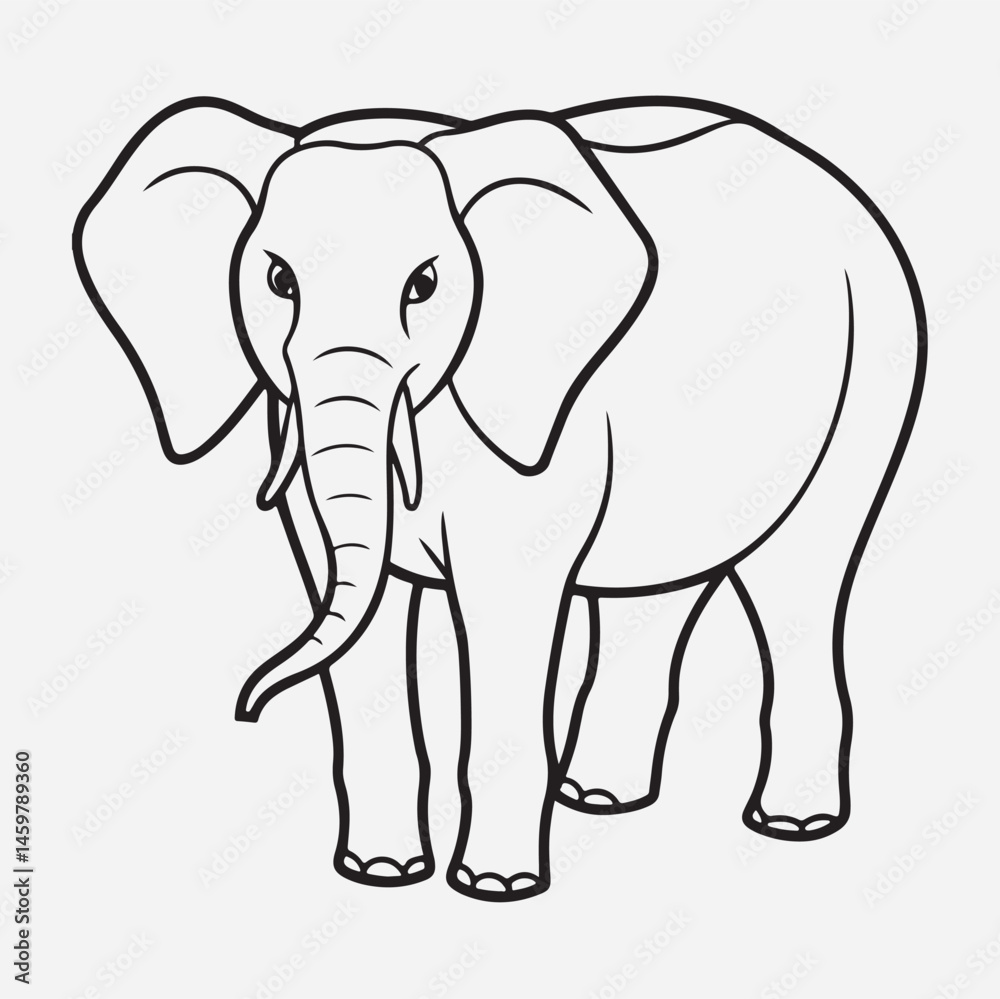 Fototapeta premium elephant line art icon vector 