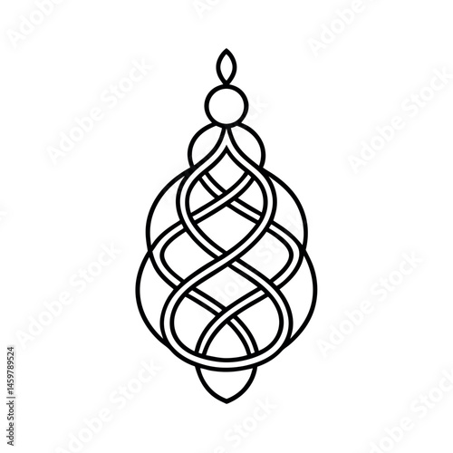 Twisted Wire Ornament Line Art Outline Vector