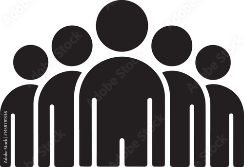 Teamwork People Icon Vector Illustration Crowd Of People Group Symbol