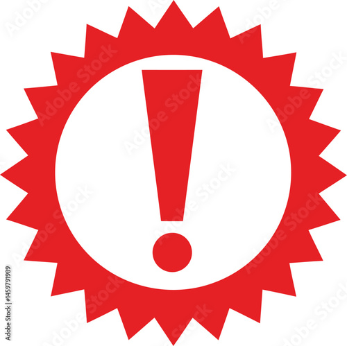 Red Exclamation Point on Red,Warning Symbol in Black,Attention Icon,Alert Symbol, Black Exclamation,Caution Sign with White Exclamation Point on Red Background AI Generative