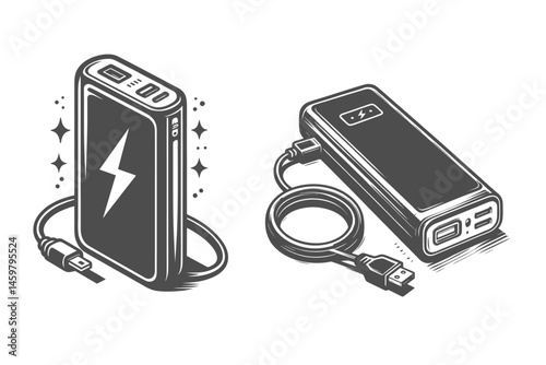 Mobile Power Bank device clipart