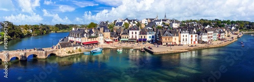 France travel, Brittany most beautiful french places and villages. Picturesque old port Saint-Goustan and Auray traditional village.